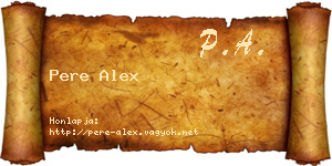 Pere Alex névjegykártya